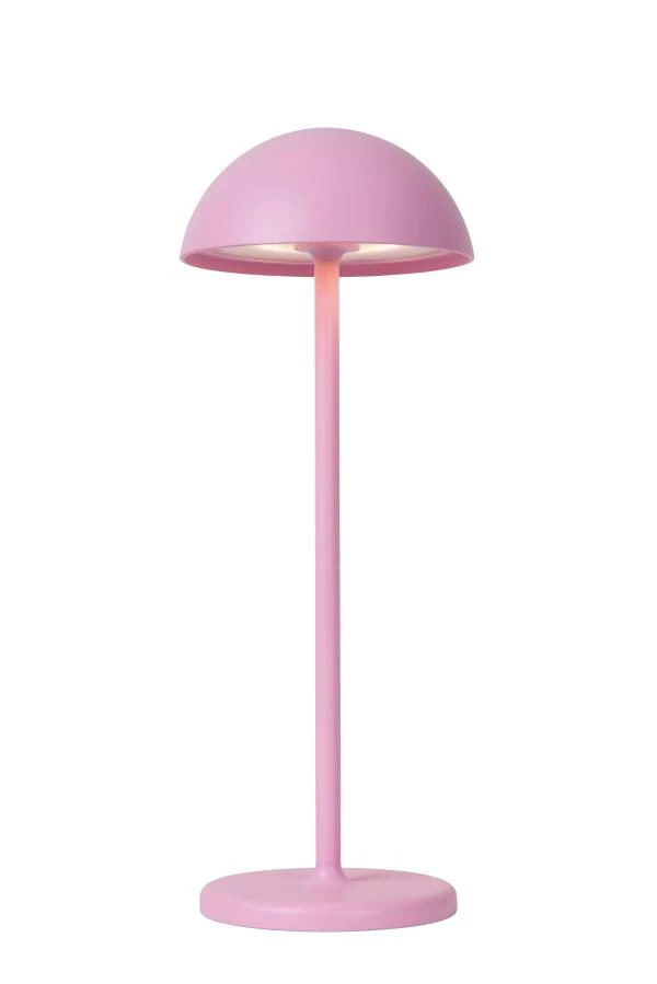 Lucide JOY - Rechargeable Table lamp Outdoor - Battery - Ø 12 cm - LED Dim. - 1x1,5W 3000K - IP54 - Pink - on 6