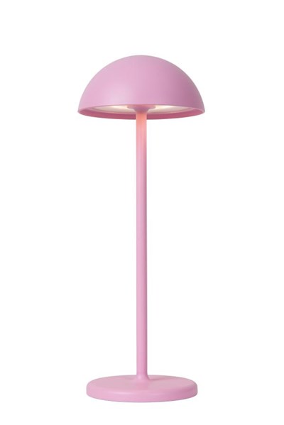 Lucide JOY - Lámpara de mesa Fuera Recargable - Batería/acumulador - Ø 12 cm - LED Regul. - 1x1,5W 3000K - IP54 - Rosa