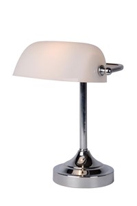 Lucide BANKER - Bureaulamp - 1xE14 - Chroom aan 1