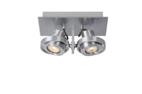 Lucide LANDA - Plafondspot - LED Dim to warm - GU10 - 2x5W 2200K/3000K - Mat chroom aan 2