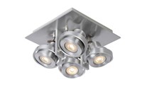 Lucide LANDA - Ceiling spotlight - LED Dim to warm - GU10 - 4x5W 2200K/3000K - Satin Chrome on 2
