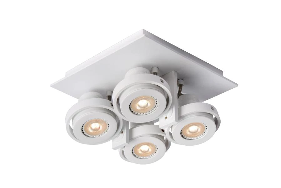 Lucide LANDA - Ceiling spotlight - LED Dim to warm - GU10 - 4x5W 2200K/3000K - White - on 1