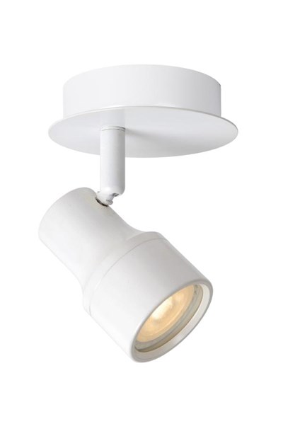 Lucide SIRENE-LED - Spot plafond Salle de bains - Ø 10 cm - LED Dim. - GU10 - 1x5W 3000K - IP44 - Blanc
