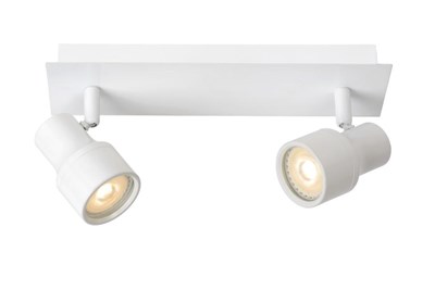 Lucide SIRENE-LED - Deckenstrahler Badezimmer - Ø 10 cm - LED Dim. - GU10 - 2x5W 3000K - IP44 - Weiß