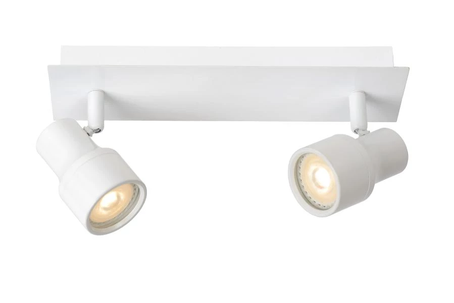 Lucide SIRENE-LED - Spot plafond Salle de bains - Ø 10 cm - LED Dim. - GU10 - 2x5W 3000K - IP44 - Blanc - AAN 1