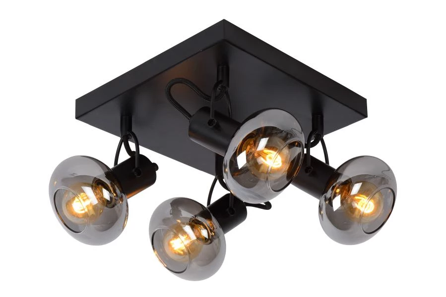 Lucide MADEE - Ceiling spotlight - 4xE14 - Black - on