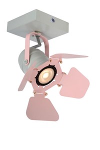 Lucide PICTO - Spot plafond Chambres d'enfant - 1xGU10 - Rose AAN 6