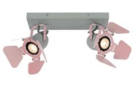 Lucide PICTO - Spot plafond Chambres d'enfant - 2xGU10 - Rose AAN 6