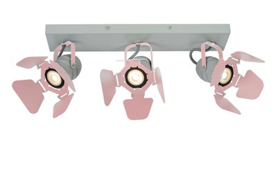 Lucide PICTO - Spot plafond Chambres d'enfant - 3xGU10 - Rose