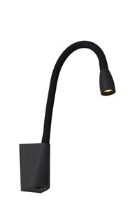 Lucide GALEN-LED - Lámpara de cabecera / Lámpara de pared - LED - 1x3W 3000K - Negro AAN