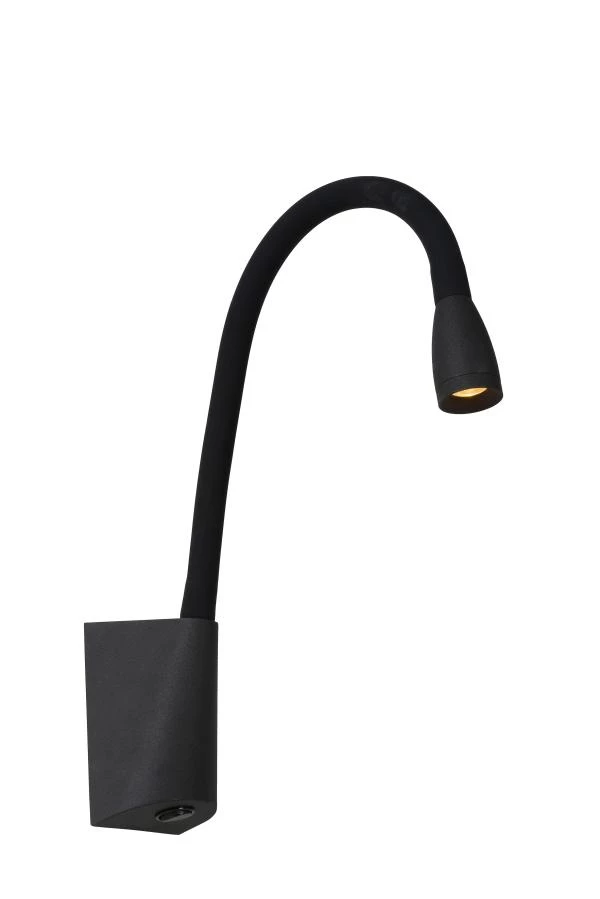 Lucide GALEN-LED - Lampe de chevet - LED - 1x3W 3000K - Noir - allumé
