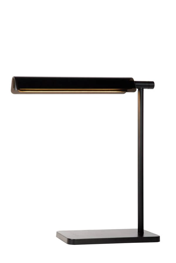 Lucide LEVI - Bureaulamp - LED Dimb. - 1x5,5W 3000K/6500K - 3 StepDim - Zwart - aan