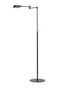 Lucide NUVOLA - Stehlampe Mit Leselampe - Ø 20 cm - LED Dim. - 1x9W 3000K - Schwarz AAN