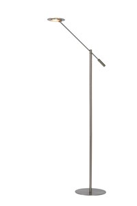 Lucide ANSELMO - Floor reading lamp - Ø 25 cm - LED Dim. - 1x9W 3000K - Satin Chrome on 2