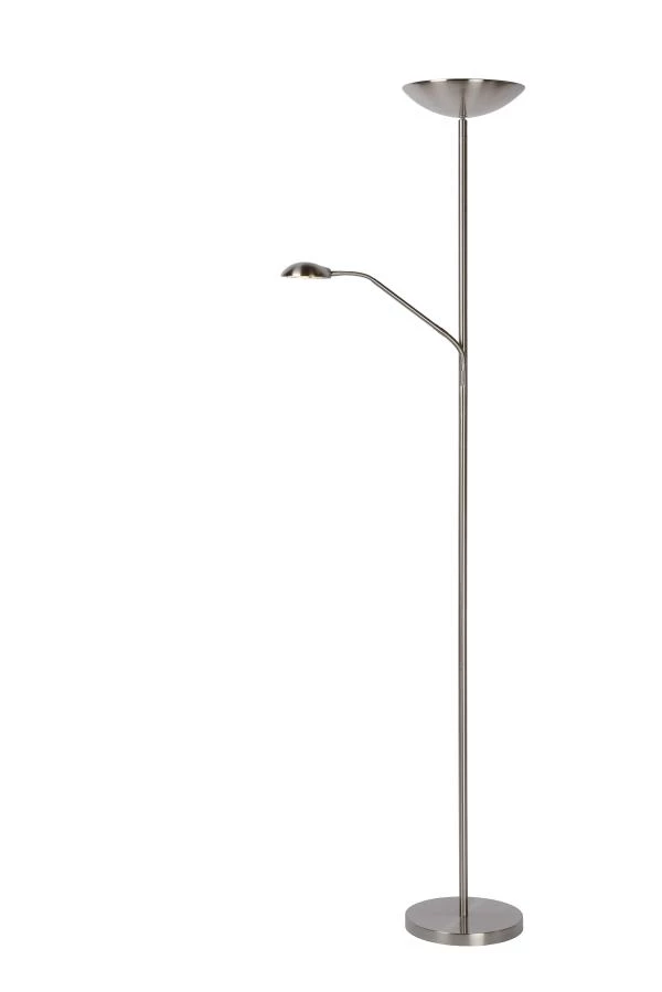 Lucide ZENITH - Floor reading lamp - LED Dim. - 3000K - Satin Chrome - on 2