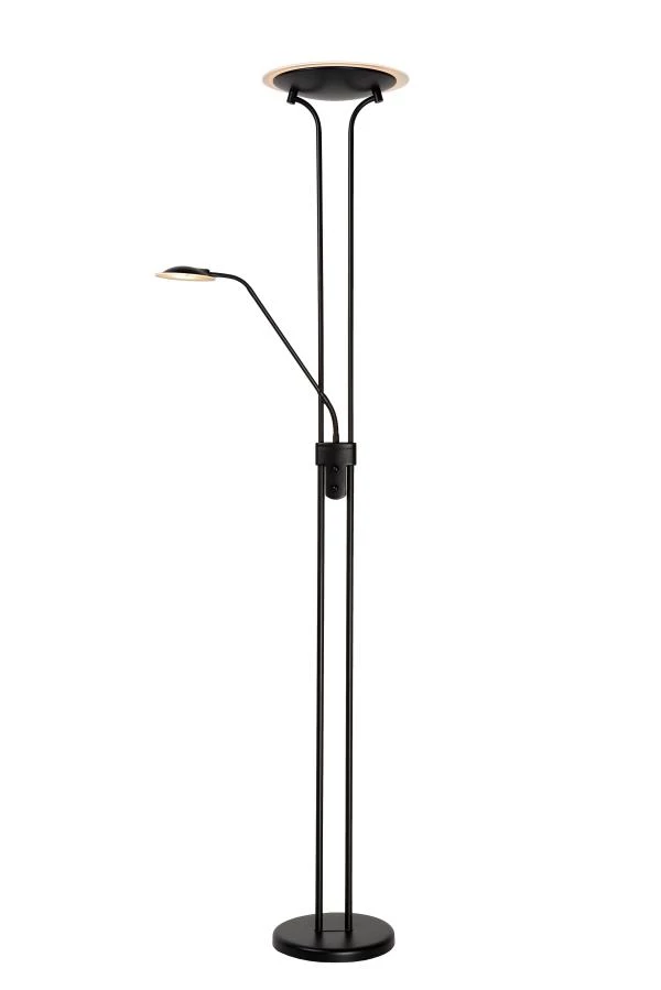 Lucide CHAMPION-LED - Floor reading lamp - LED Dim. - 3000K - Black - on