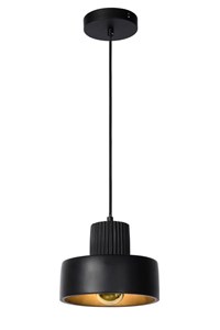 Lucide OPHELIA - Hanglamp - Ø 20 cm - 1xE27 - Zwart aan