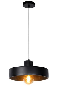 Lucide OPHELIA - Lámpara colgante - Ø 35 cm - 1xE27 - Negro encendido