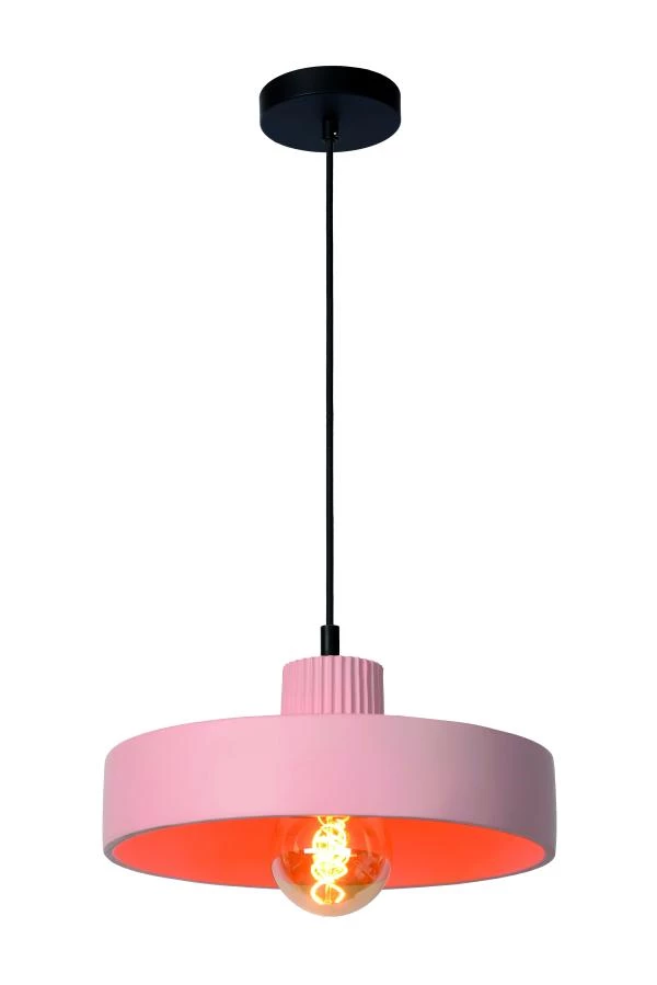 Lucide OPHELIA - Hanglamp - Ø 35 cm - 1xE27 - Roze - aan 6