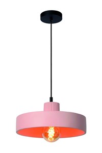 Lucide OPHELIA - Lámpara colgante - Ø 35 cm - 1xE27 - Rosa encendido 6