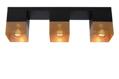 Lucide RENATE - Flush ceiling light - 3xE27 - Matt Gold / Brass