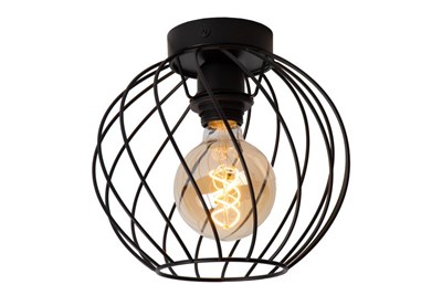 Lucide DANZA - Flush ceiling light - Ø 25 cm - 1xE27 - Black
