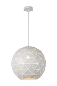 Lucide OTONA - Hanglamp - Ø 40 cm - 1xE27 - Wit aan 1