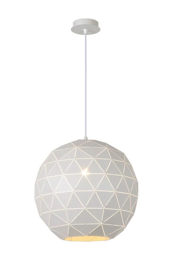 Lucide OTONA - Hanglamp - Ø 40 cm - 1xE27 - Wit - aan 1
