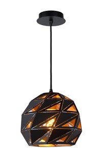 Lucide MALUNGA - Hanglamp - Ø 25 cm - 1xE27 - Zwart aan