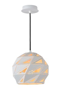 Lucide MALUNGA - Hanglamp - Ø 25 cm - 1xE27 - Wit aan 1