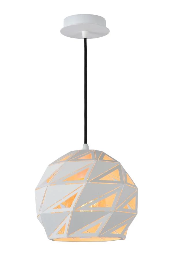 Lucide MALUNGA - Hanglamp - Ø 25 cm - 1xE27 - Wit - aan 1