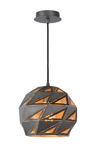 Lucide MALUNGA - Suspension - Ø 25 cm - 1xE27 - Gris AAN 6