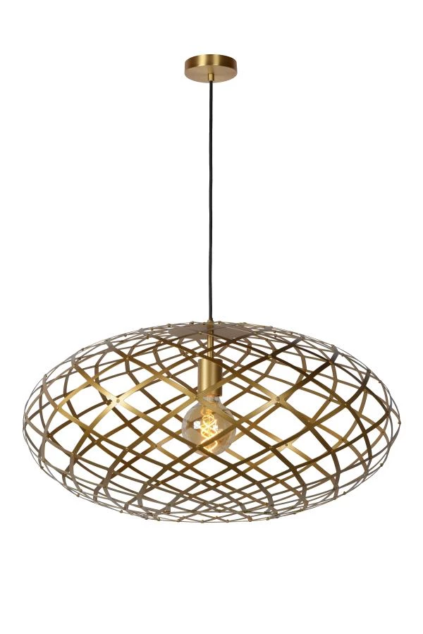 Lucide WOLFRAM - Hanglamp - Ø 65 cm - 1xE27 - Mat Goud / Messing - aan 2