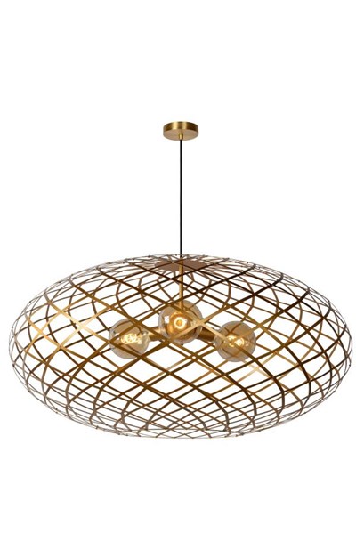 Lucide WOLFRAM - Pendant light - Ø 100 cm - 3xE27 - Matt Gold / Brass