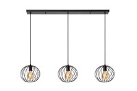 Lucide DANZA - Pendant light - 3xE27 - Black on