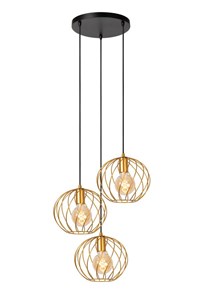 Lucide DANZA - Pendant light - Ø 50 cm - 3xE27 - Matt Gold / Brass on 2