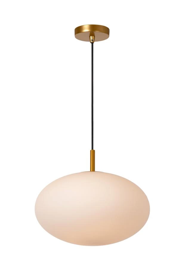 Lucide ELYSEE - Hanglamp - Ø 30 cm - 1xE27 - Opaal - aan 1