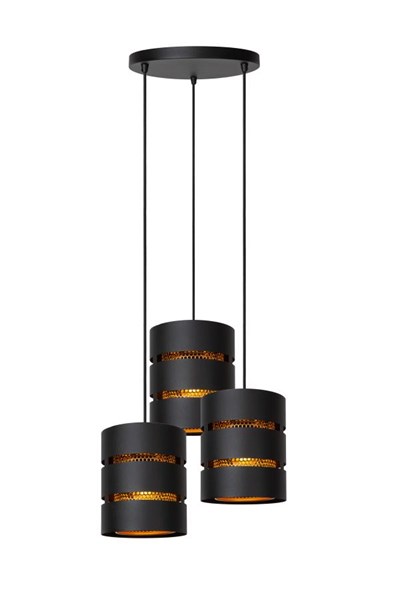 Lucide ROSAS - Lámpara colgante - Ø 43 cm - 3xE27 - Negro