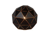 Lucide OTONA - Lampe de table - Ø 25 cm - 1xE27 - Noir allumé