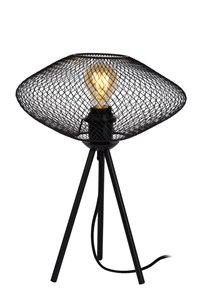 Lucide MESH - Lampe de table - Ø 30 cm - 1xE27 - Noir allumé