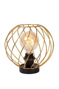 Lucide DANZA - Tischlampe - Ø 25 cm - 1xE27 - Mattes Gold / Messing AAN 2