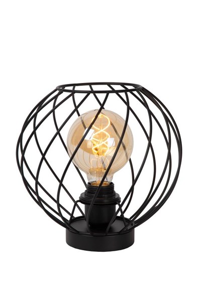 Lucide DANZA - Lampe de table - Ø 25 cm - 1xE27 - Noir