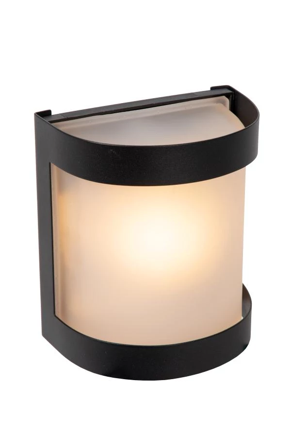 Lucide BOLO - Wandlamp Binnen/Buiten - 1xE27 - IP44 - Opaal - aan