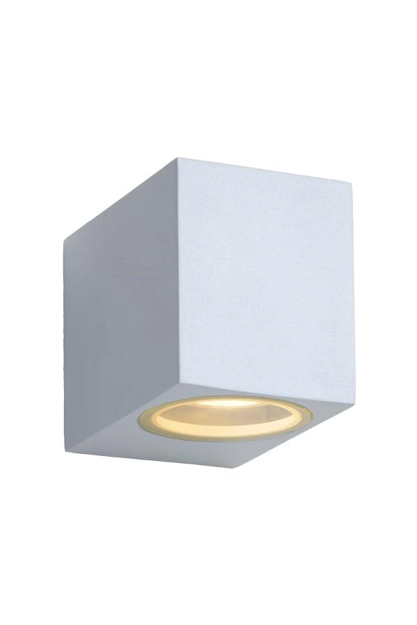 Lucide ZORA-LED - Wall spotlight Outdoor - LED Dim. - GU10 - 1x5W 3000K - IP44 - White - on 1