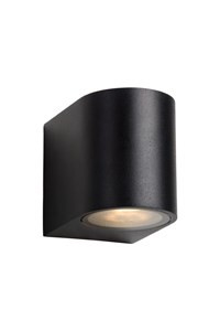 Lucide ZORA-LED - Wandstrahler / Wandleuchte Innen/Außen - LED Dim. - GU10 - 1x5W 3000K - IP44 - Schwarz AAN