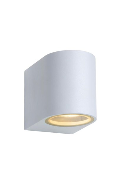 Lucide ZORA-LED - Foco de pared / Lámpara de pared Dentro/Fuera - LED Regul. - GU10 - 1x5W 3000K - IP44 - Blanco