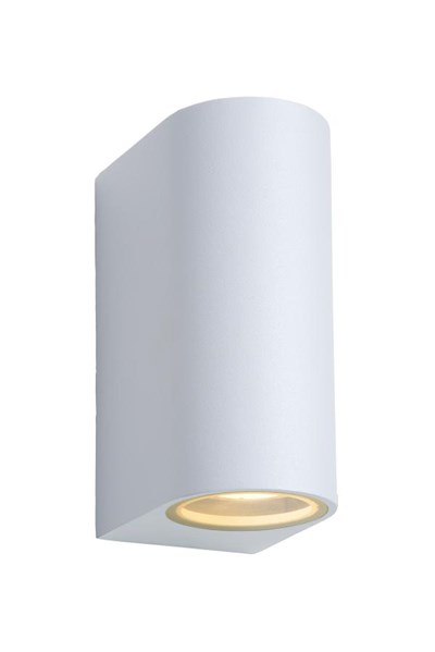 Lucide ZORA-LED - Wandspot / Wandlamp Binnen/Buiten - LED Dimb. - GU10 - 2x5W 3000K - IP44 - Wit