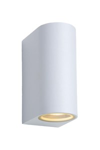 Lucide ZORA-LED - Wall spotlight Outdoor - LED Dim. - GU10 - 2x5W 3000K - IP44 - White on 1