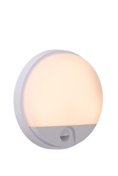 Lucide HUPS IR - Wall light Outdoor - LED - 1x10W 3000K - IP54 - Motion & Day/Night Sensor - White