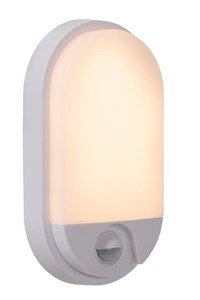 Lucide HUPS IR - Wandlamp Buiten - LED - 1x10W 3000K - IP54 - Beweging & dag/nacht sensor - Wit aan 1